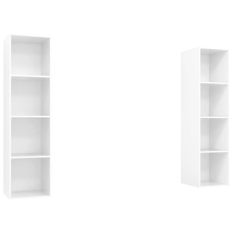 Tv-wandmeubelen 2 st spaanplaat hoogglans wit MeubelReus