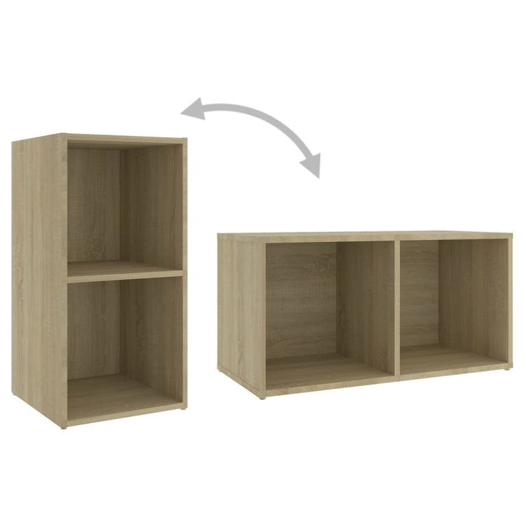 Tv-meubelen 2 st 72x35x36,5 cm spaanplaat sonoma eikenkleurig