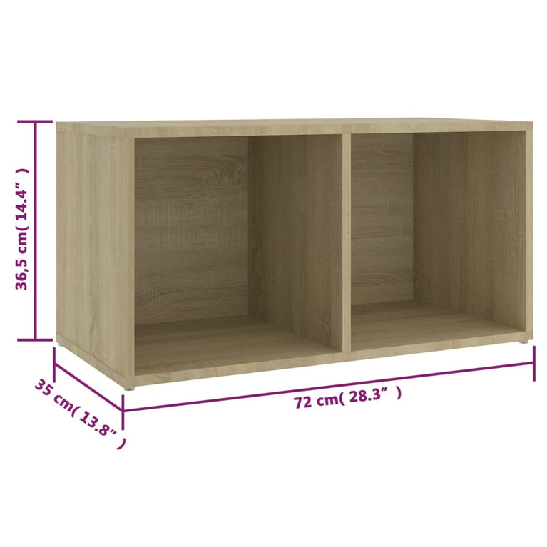 Tv-meubelen 2 st 72x35x36,5 cm spaanplaat sonoma eikenkleurig