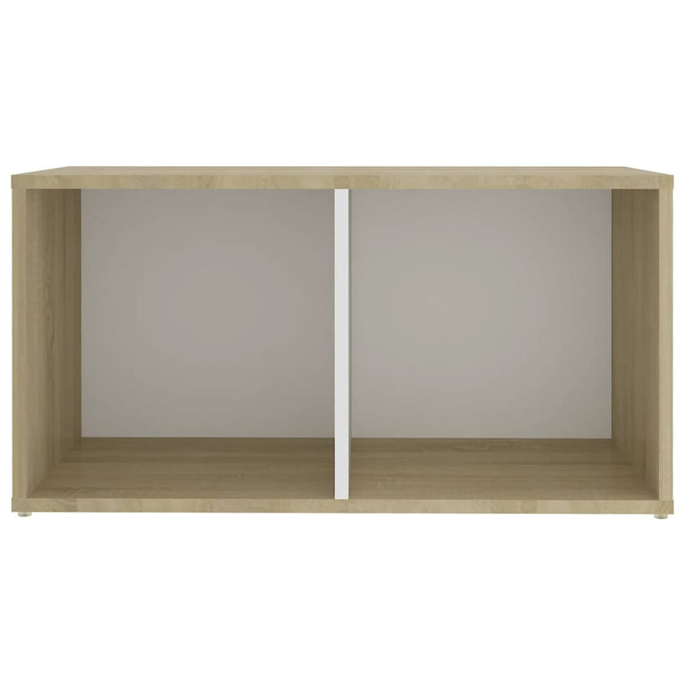 Tv-meubelen 2 st 72x35x36,5 cm spaanplaat wit sonoma eikenkleur