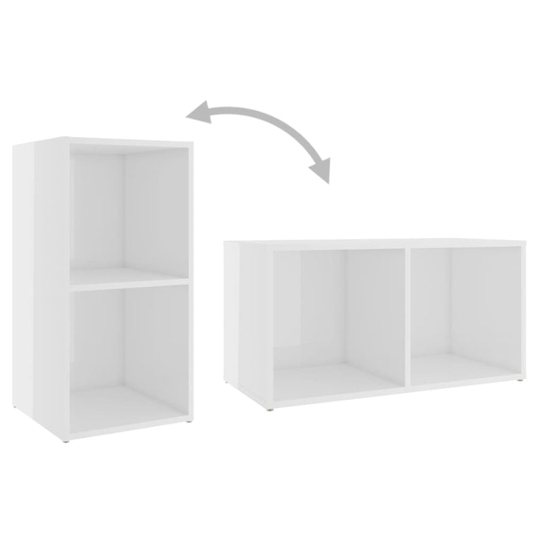 Tv-meubelen 2 st 72x35x36,5 cm spaanplaat hoogglans wit MeubelReus