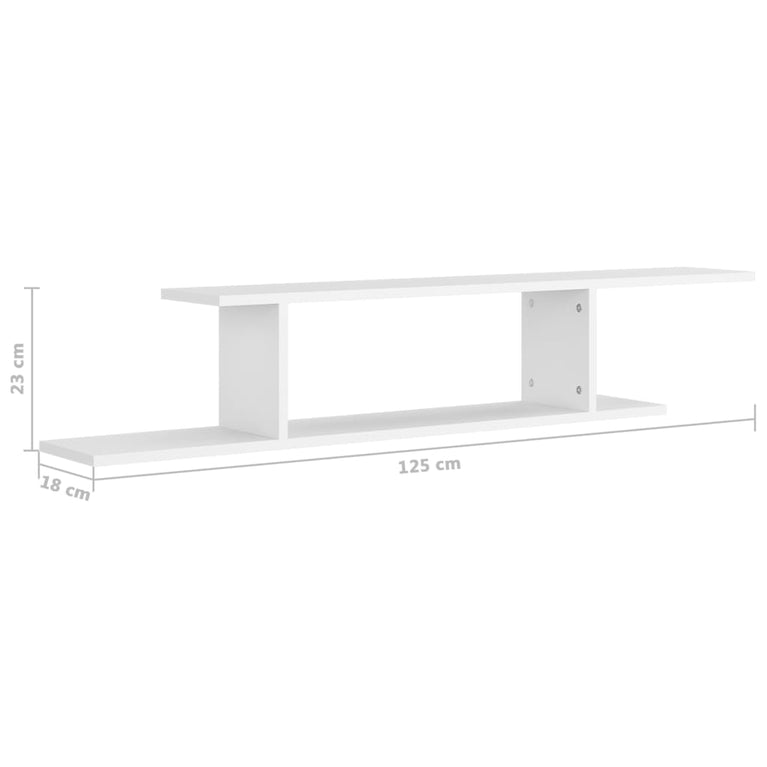 Tv-wandschap 125x18x23 cm bewerkt hout wit