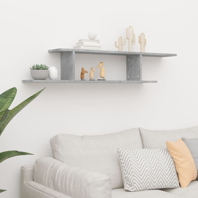 Tv-wandschap 125x18x23 cm spaanplaat betongrijs MeubelReus