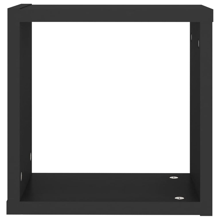 Wandschappen kubus 4 st 30x15x30 cm zwart