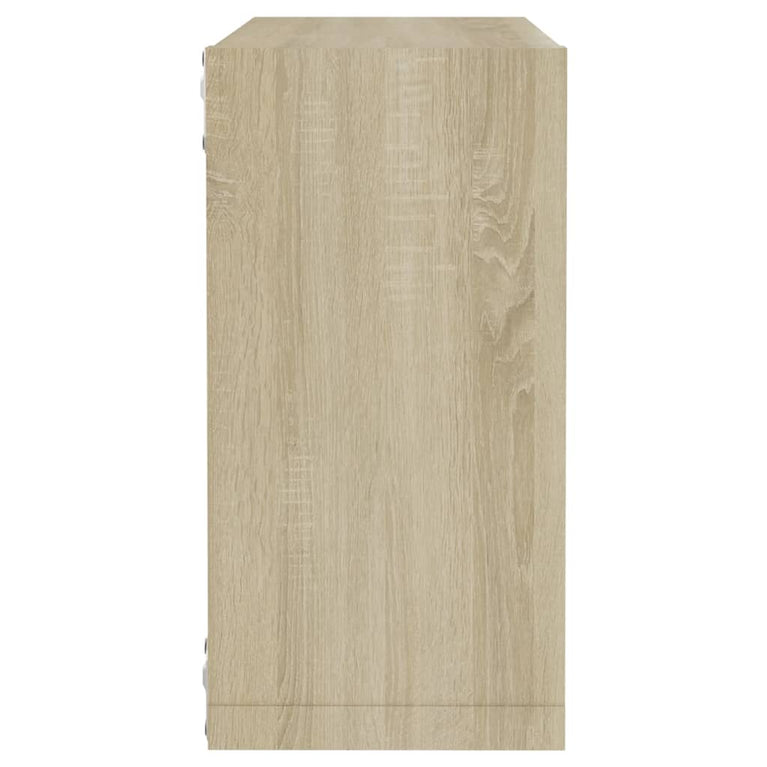 Wandschappen kubus 2 st 30x15x30 cm sonoma eikenkleurig