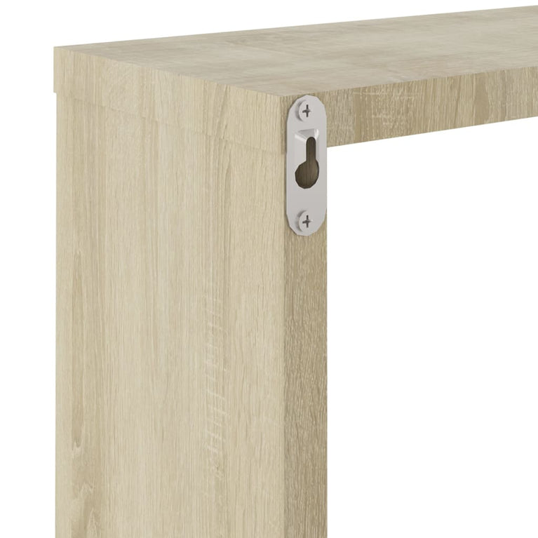Wandschappen kubus 2 st 30x15x30 cm sonoma eikenkleurig