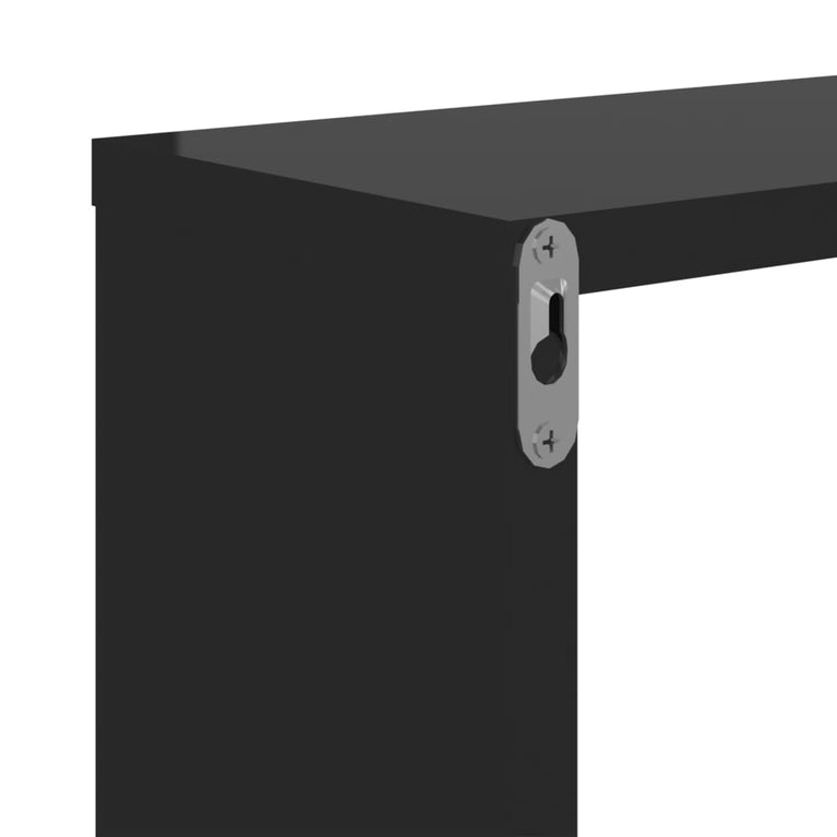 Wandschappen kubus 6 st 26x15x26 cm hoogglans zwart MeubelReus