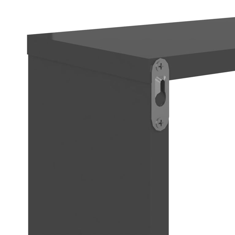 Wandschappen kubus 4 st 26x15x26 cm hoogglans grijs MeubelReus