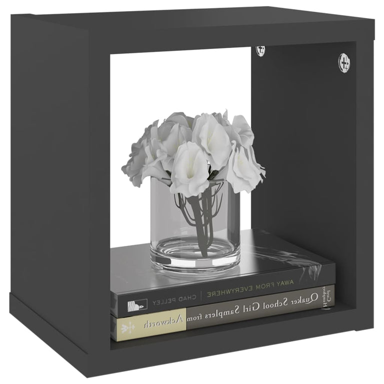 Wandschappen kubus 6 st 22x15x22 cm grijs MeubelReus
