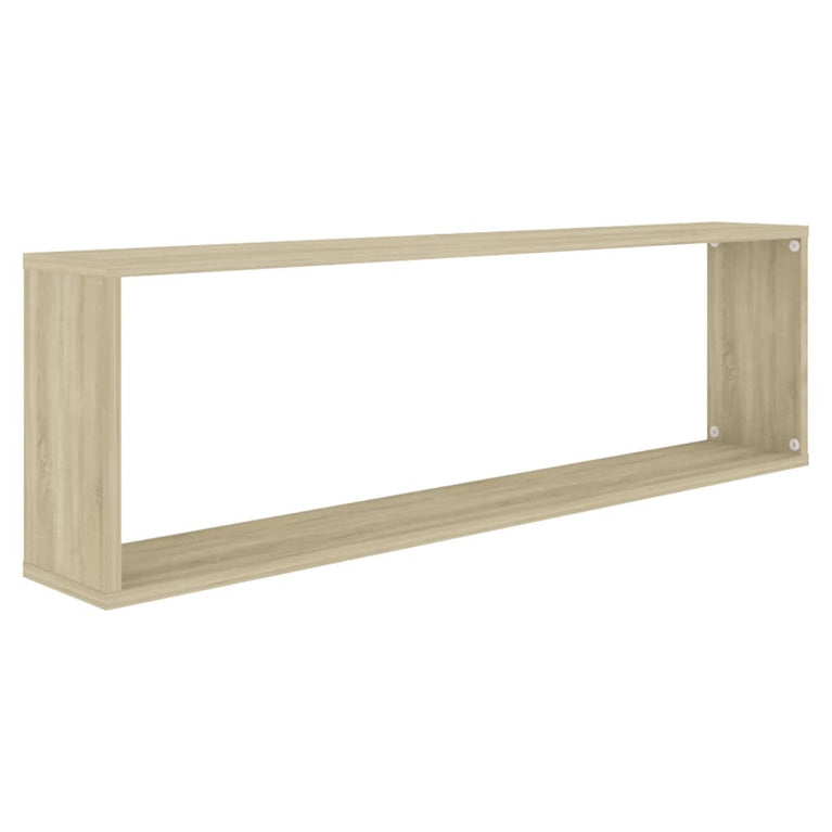 Wandschappen kubus 2 st 100x15x30 cm spaanplaat sonoma eiken MeubelReus