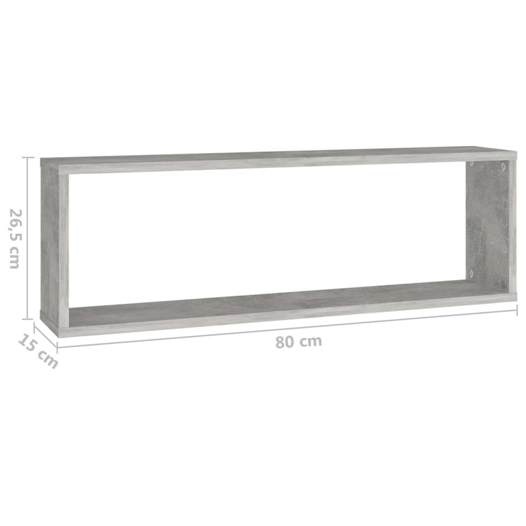 Wandschappen kubus 4 st 80x15x26,5 cm spaanplaat betongrijs MeubelReus