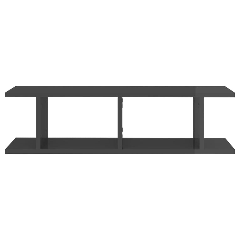 Wandschappen 2 st 75x18x20 cm bewerkt hout hoogglans grijs MeubelReus