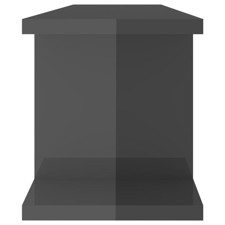 Wandschappen 2 st 75x18x20 cm bewerkt hout hoogglans grijs MeubelReus