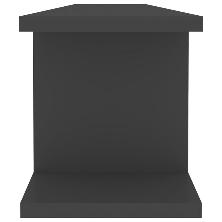 Wandschappen 2 st 90x18x20 cm spaanplaat grijs MeubelReus