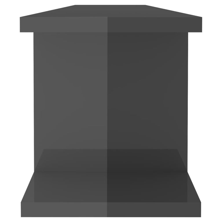 Wandschappen 2 st 90x18x20 cm spaanplaat hoogglans grijs MeubelReus