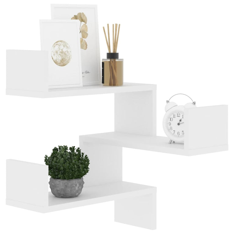 Hoekwandschap 40x40x50 cm bewerkt hout wit MeubelReus