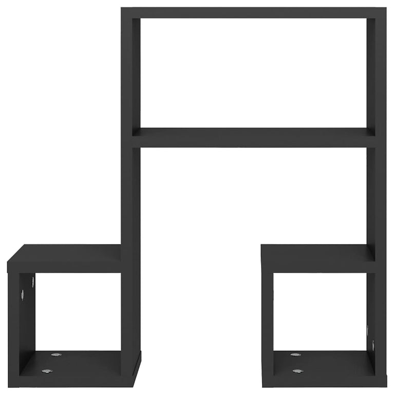 Wandschappen 2 st 50x15x50 cm spaanplaat grijs MeubelReus