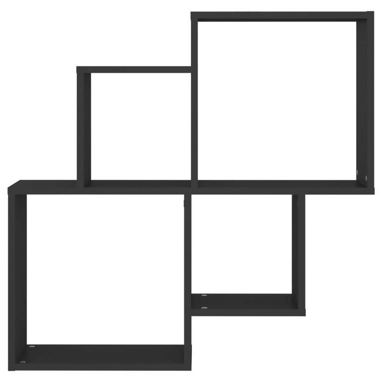 Wandschap kubus 80x15x78,5 cm spaanplaat zwart MeubelReus