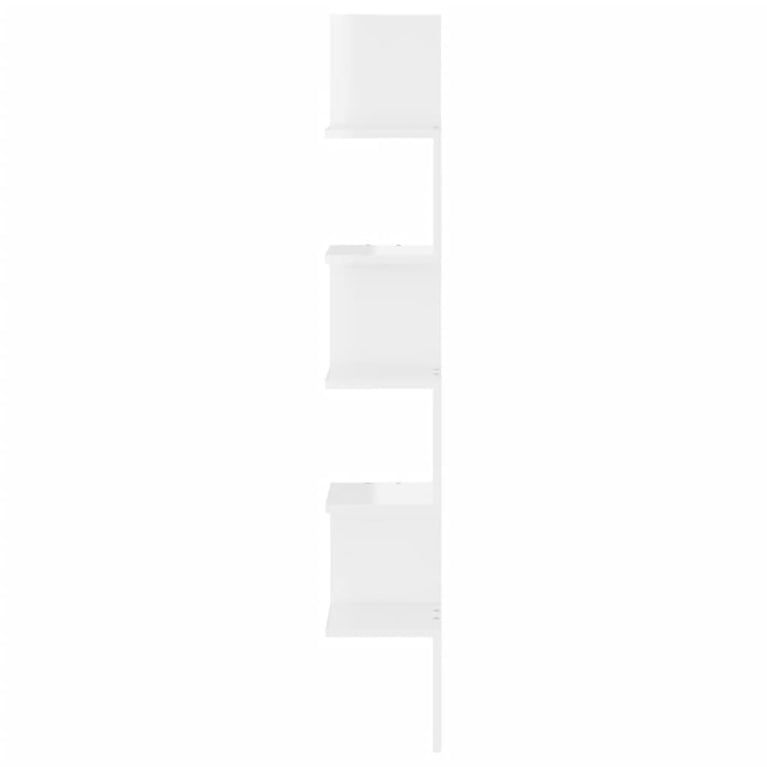 Hoekwandschap 20x20x127,5 cm spaanplaat hoogglans wit MeubelReus