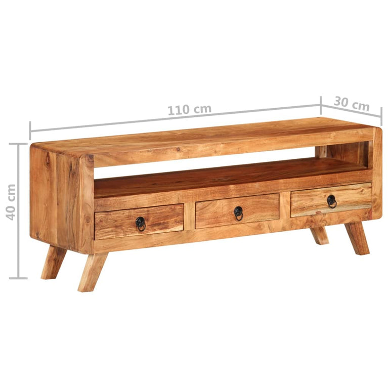 Tv-meubel 110x30x40 cm massief acaciahout MeubelReus