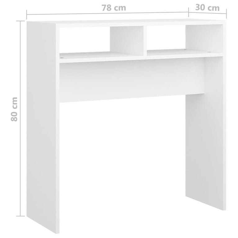 Wandtafel 78x30x80 cm spaanplaat wit MeubelReus