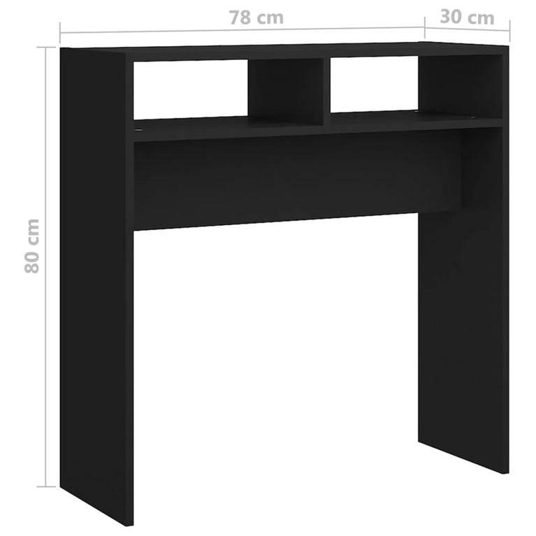Wandtafel 78x30x80 cm bewerkt hout zwart MeubelReus