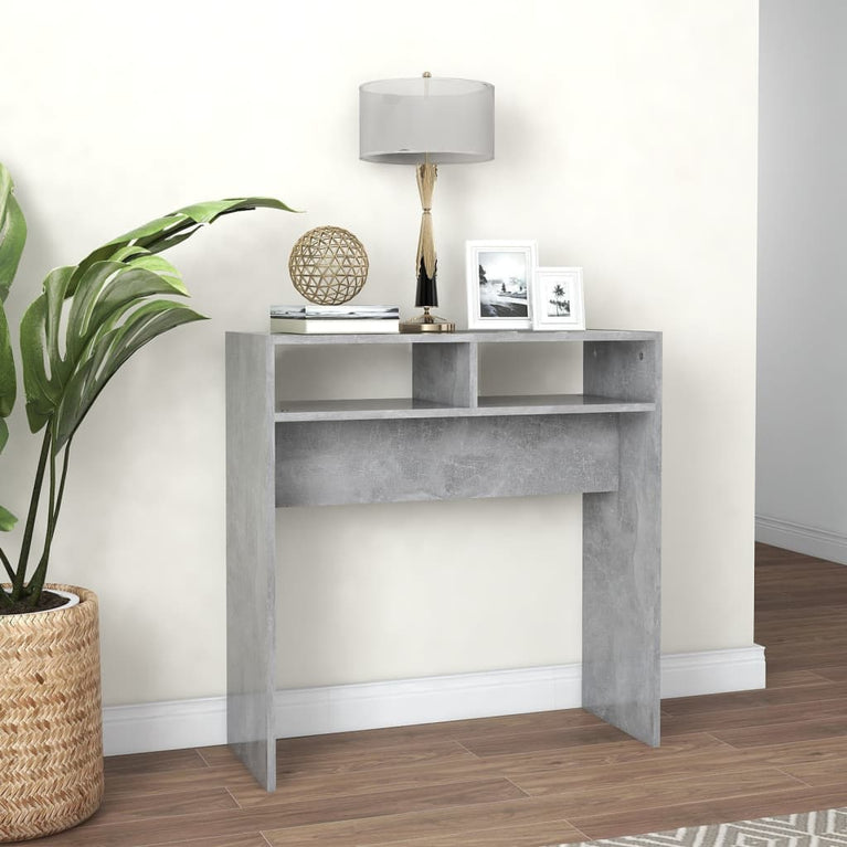 Wandtafel 78x30x80 cm spaanplaat betongrijs MeubelReus
