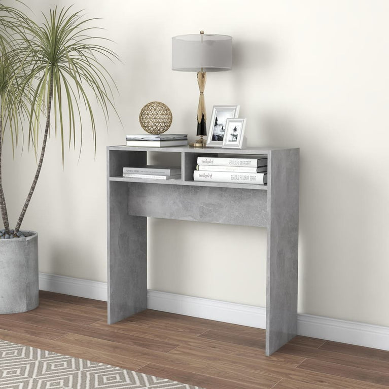 Wandtafel 78x30x80 cm spaanplaat betongrijs MeubelReus