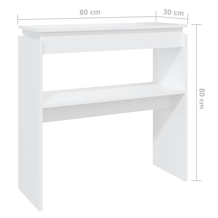 Wandtafel 80x30x80 cm spaanplaat wit MeubelReus