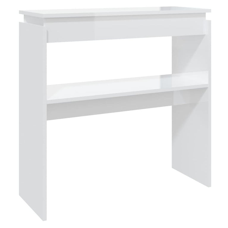 Wandtafel 80x30x80 cm spaanplaat hoogglans wit