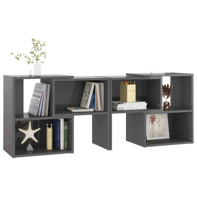 Tv-meubel 104x30x52 cm spaanplaat hoogglans grijs MeubelReus