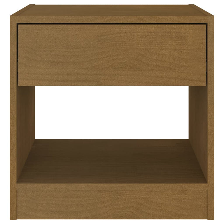 Nachtkastje 40x31x40 cm massief grenenhout honingbruin MeubelReus