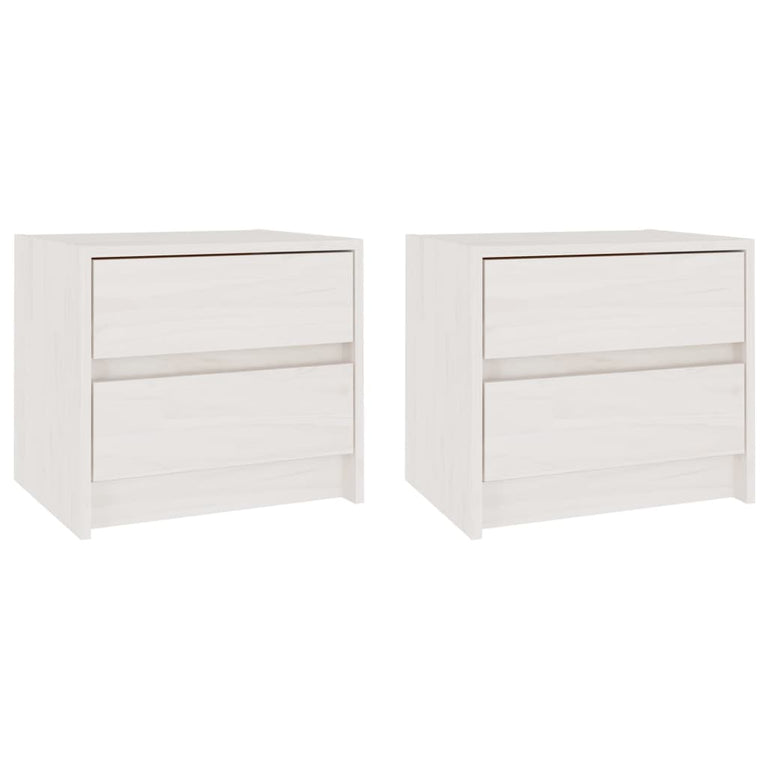 Nachtkastjes 2 st 40x30,5x35,5 cm massief grenenhout wit MeubelReus