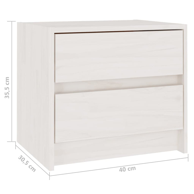 Nachtkastjes 2 st 40x30,5x35,5 cm massief grenenhout wit MeubelReus