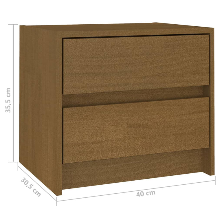 Nachtkastje 40x30,5x35,5 cm massief grenenhout honingbruin MeubelReus
