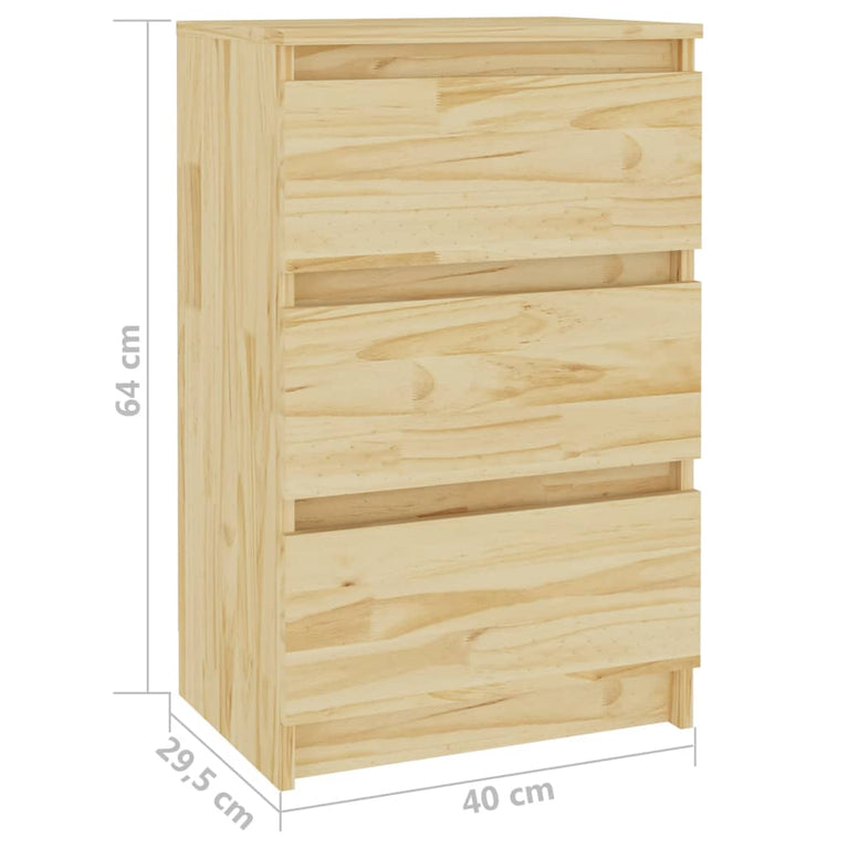 Nachtkastje 40x29,5x64 cm massief grenenhout MeubelReus