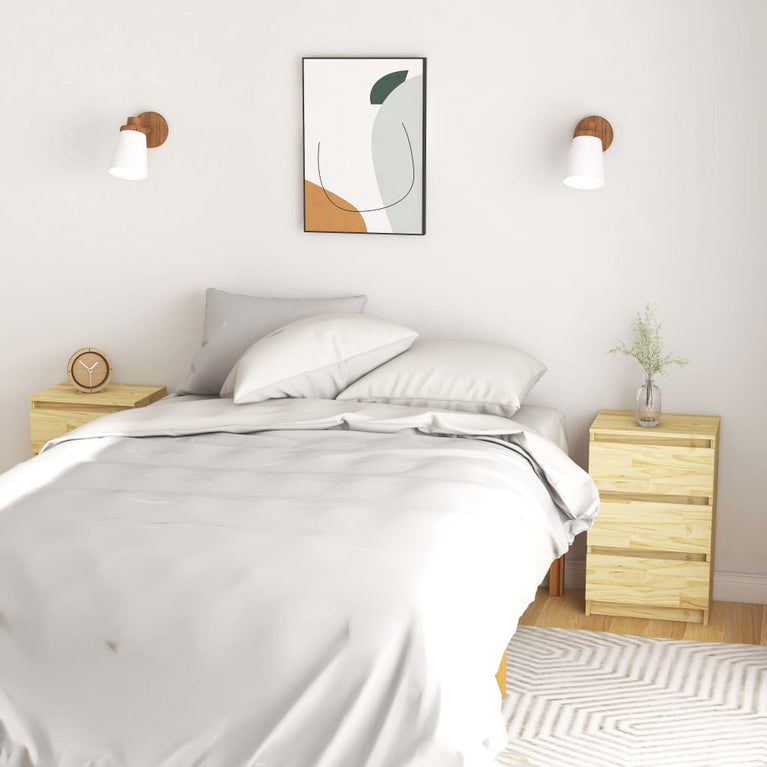 Nachtkastjes 2 st 40x29,5x64 cm massief grenenhout MeubelReus