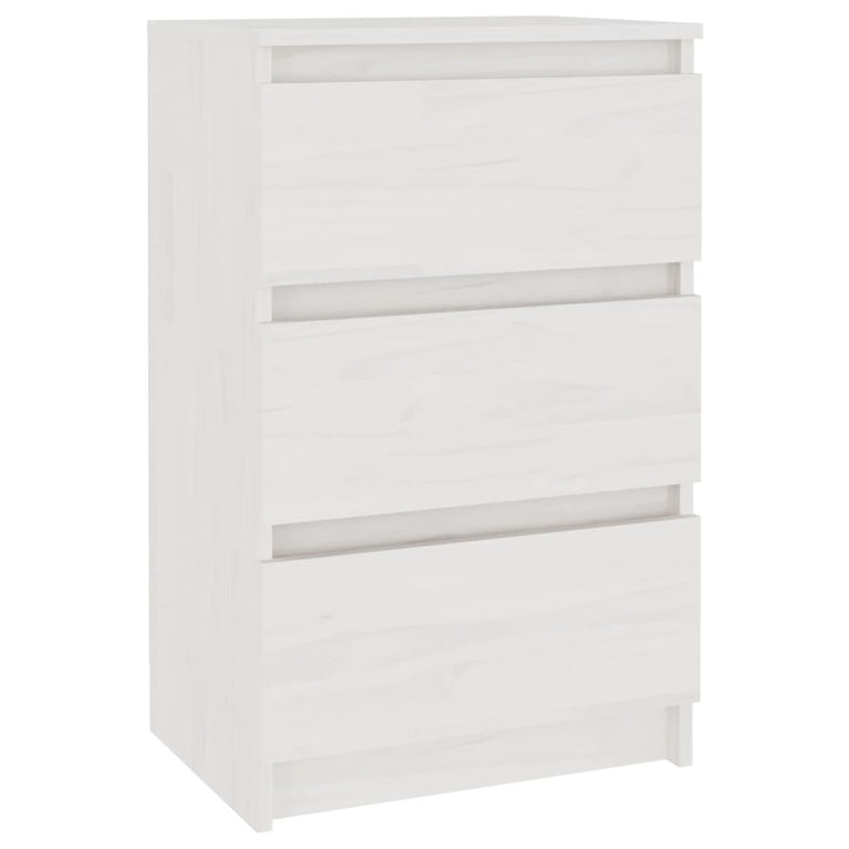 Nachtkastje 40x29,5x64 cm massief grenenhout wit MeubelReus