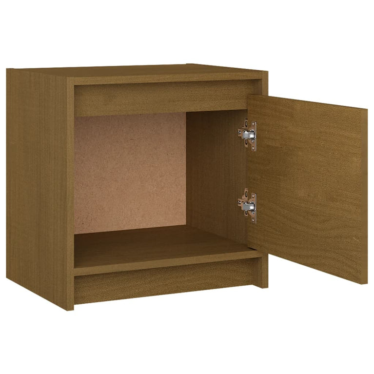 Nachtkastje 40x30,5x40 cm massief grenenhout honingbruin MeubelReus