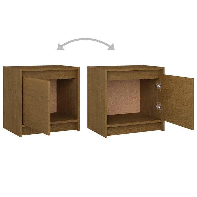 Nachtkastje 40x30,5x40 cm massief grenenhout honingbruin MeubelReus
