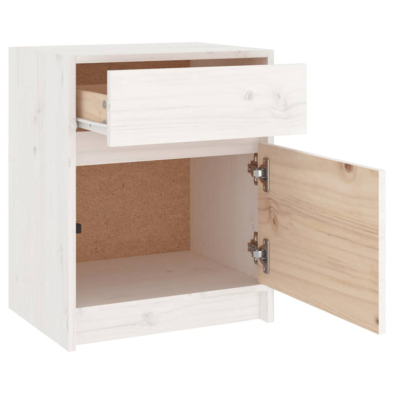 Nachtkastjes 2 st 40x31x50 cm massief grenenhout wit MeubelReus