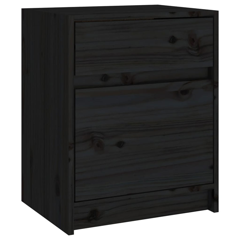 Nachtkastjes 2 st 40x31x50 cm massief grenenhout zwart MeubelReus