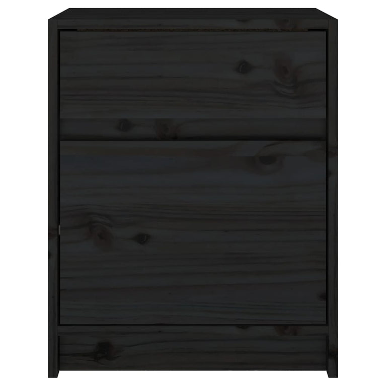 Nachtkastjes 2 st 40x31x50 cm massief grenenhout zwart MeubelReus