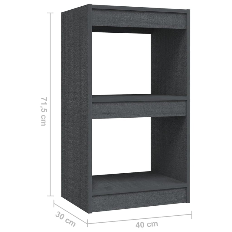 Boekenkast 40x30x71,5 cm massief grenenhout grijs MeubelReus
