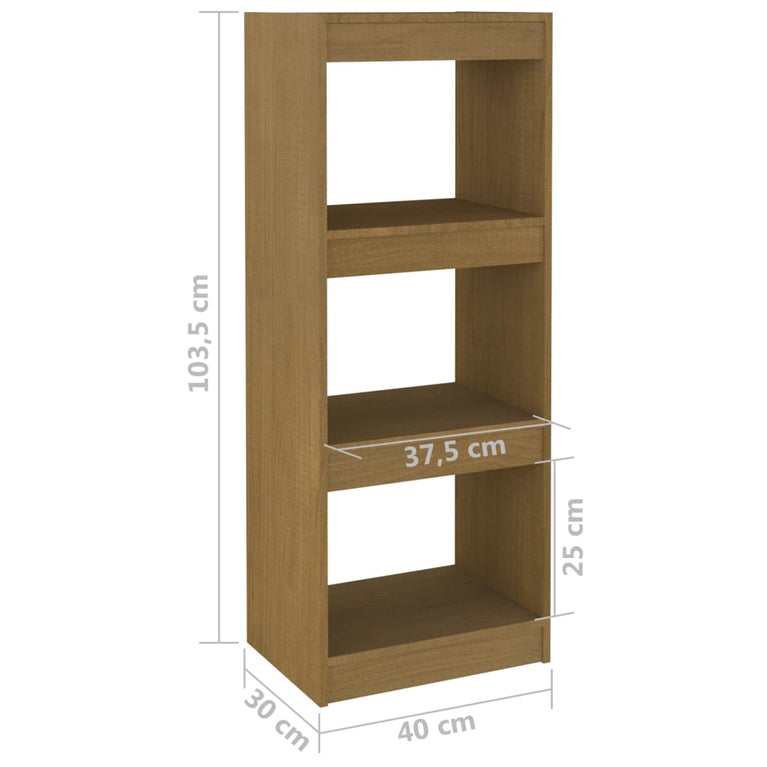 Boekenkast/kamerscherm 40x30x103,5 cm grenenhout honingbruin MeubelReus