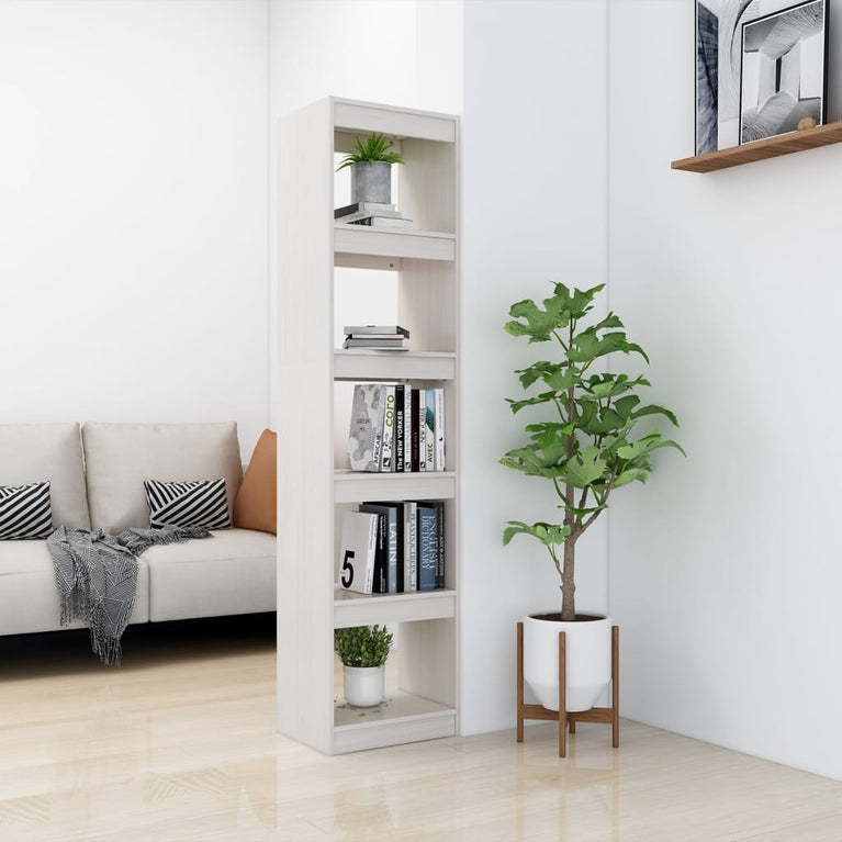 Boekenkast/kamerscherm 40x30x167,5 cm massief grenenhout wit MeubelReus