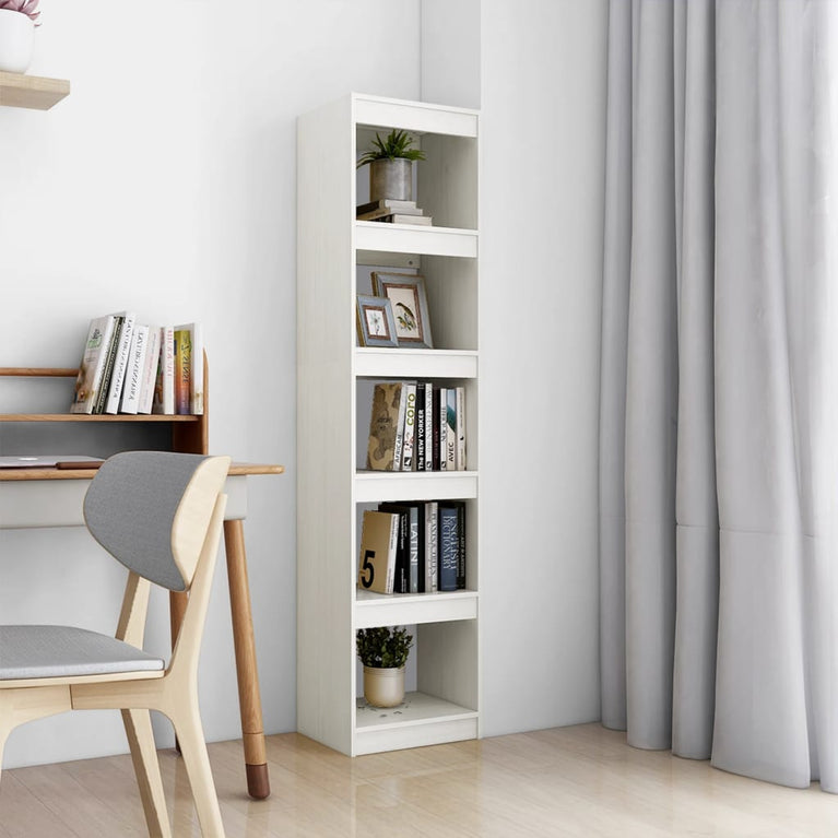 Boekenkast/kamerscherm 40x30x167,5 cm massief grenenhout wit MeubelReus