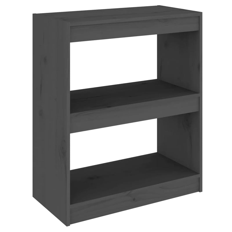 Boekenkast/kamerscherm 60x30x71,5 cm massief grenenhout grijs MeubelReus