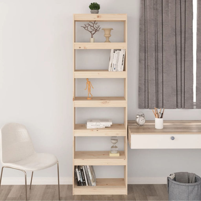 Boekenkast/kamerscherm 60x30x199,5 cm massief grenenhout MeubelReus