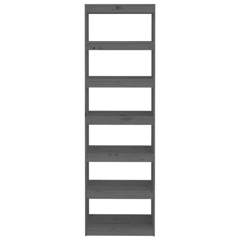 Boekenkast/kamerscherm 60x30x199,5 cm massief grenenhout grijs MeubelReus